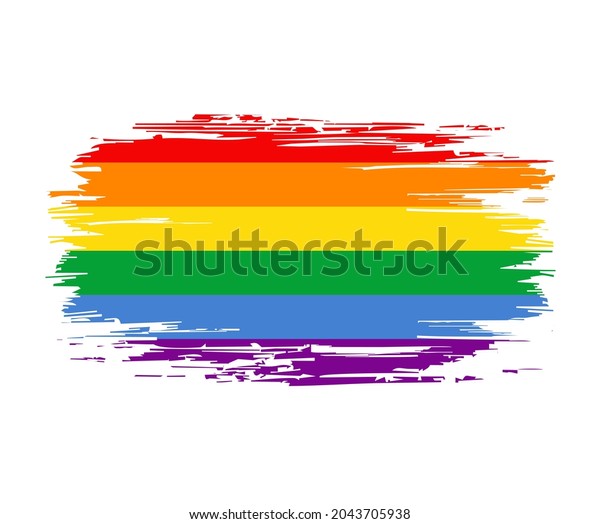 Lgbt Pride Flag Brush Stroke Grunge Stock Illustration 2043705938