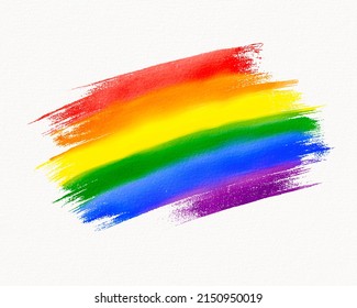 LGBT  Pride month watercolor texture concept. Rainbow brush style isolate on white background. - Powered by Shutterstock