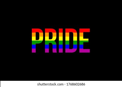 Lgbt Rainbow Colored Flag On Word Stock Illustration 1768602686 ...