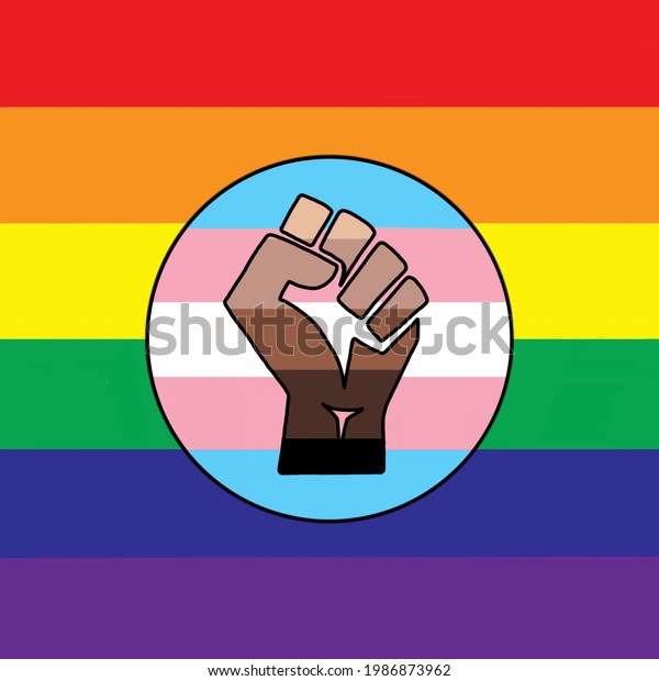 LGBTQ+ BIOPIC PRIDE FLAG WITH\
FIST