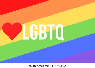 Lgbtq Illustration On Colorful Rainbow Flag Stock Illustration ...