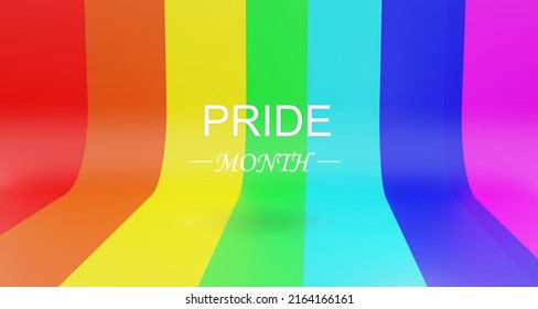 LGBTQ Pride Month  White paper label rainbow background  Human rights diversity concept  LGBT event banner design  3D Rendering