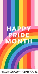 LGBTQ Rainbow Pride With Happy Pride Month