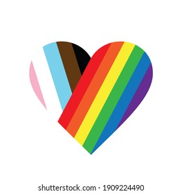 LGBTQ Trans Pride Heart Rainbow