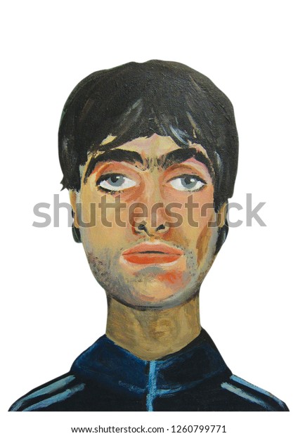 Liam Gallagher Oasis Band Portrait Illustration のイラスト素材