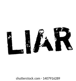 LIAR Stamp On White Background