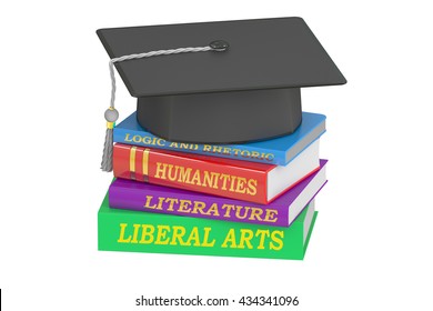 Liberal Arts Education, 3D Rendering Isolated On White Background