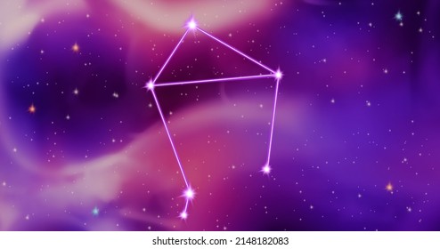 Libra constellation illustration. Aesthetic space illustration. Libra constellation