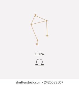 Libra constellation illustration. Libra constellation astrological drawing - Powered by Shutterstock