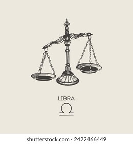 Libra constellation illustration. Libra constellation astrological drawing - Powered by Shutterstock