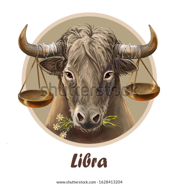 Libra Metal Ox Year Horoscope Zodiac 库存插图