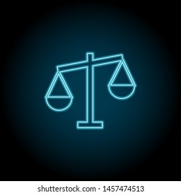 Libra neon icon. Simple thin line, outline illustration of charts and diagrams icons for UI and UX, website or mobile application
