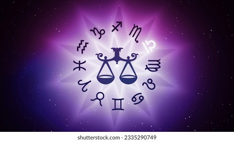 Libra zodiac horoscope astrology sign 3D illustration - Powered by Shutterstock