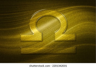 Libra Zodiac Sign Gold Background Horoscope Stock Illustration ...