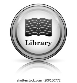 Library icon. Internet button on white background. 