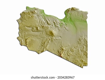 Libya, Libya map isolated on white background - 3D Rendering.