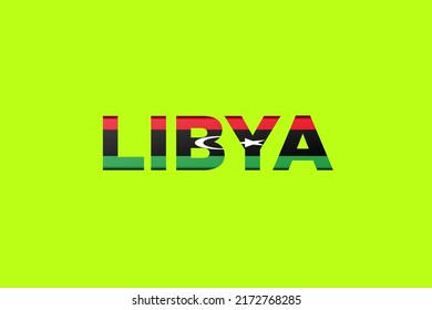 Libya Text Filled With Libyan Flag Texture