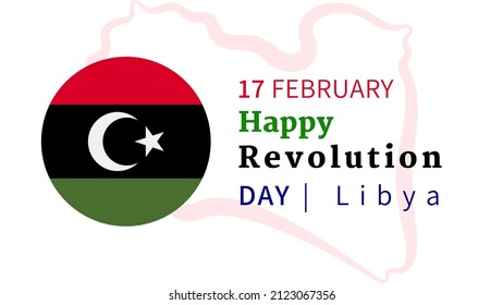 Libyan Revolution Day In Libya Illustration Design 17 February 