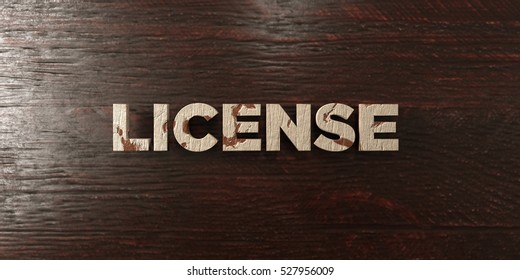 License - Grungy Wooden Headline On Maple  - 3D Rendered Royalty Free Stock Image. This Image Can Be Used For An Online Website Banner Ad Or A Print Postcard.