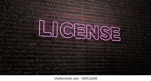 LICENSE -Realistic Neon Sign On Brick Wall Background - 3D Rendered Royalty Free Stock Image. Can Be Used For Online Banner Ads And Direct Mailers.
