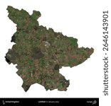 Lichfield. Administrative area of United Kingdom isolated on white on a satellite image taken in January 2025