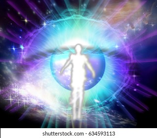 Mans Silhouette Rays Light Aura Soul Stock Illustration 1756793528 ...