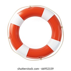 Life Buoy Isolated On A White Background