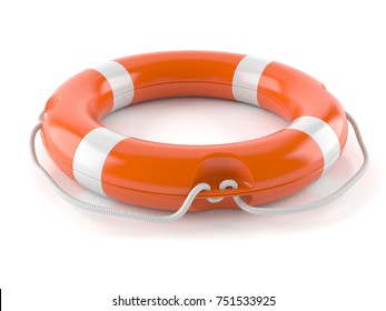 Life Buoy Isolated On White Background. 3d Illustration