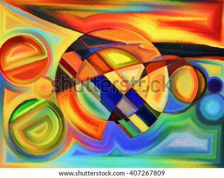 Life of forms series. Backdrop design of abstract forms and shape for works on art, painting, design and education