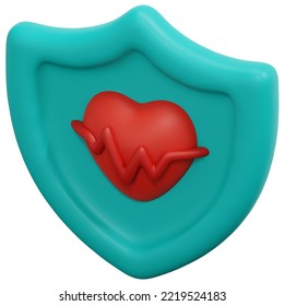 Life Insurance 3d Render Icon Illustration For Website, Application, Printing, Document, Poster Design, Etc.