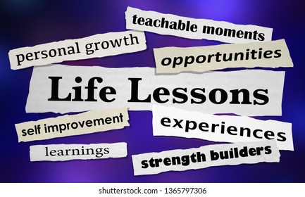 Life Lessons Personal Growth News Headlines 3d Illustration