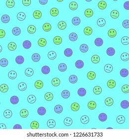 Life theme. Abstract template. Assembly composed of many smileys.