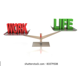 Life And Work Balance 3d Concept