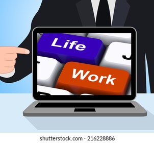 Life Work Keys Displaying Balancing Job And Free Time