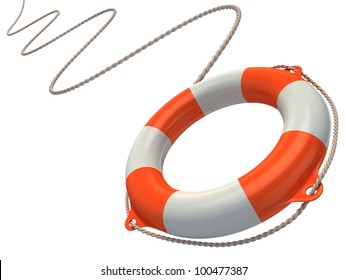 lifebuoy in the air 3d illustration