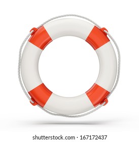 lifebuoy isolated on a white background. 3d illustration