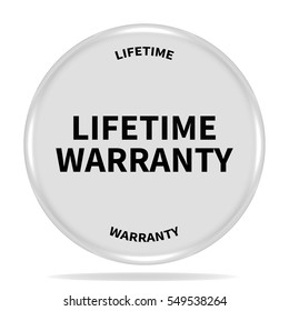 Lifetime Warranty Icon. Internet Button.3d Illustration