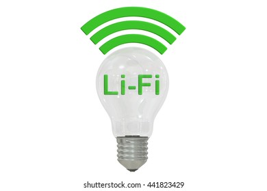 Li-Fi concept, 3D rendering isolated on white background