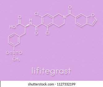 Lifitegrast Drug Molecule. Used In The Treatment Of Keratoconjunctivitis Sicca. Skeletal Formula.
