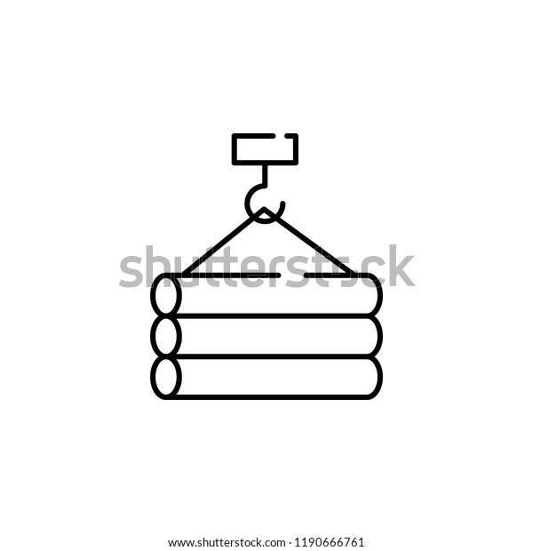 lifting of pipes icon.\
Element of construction for mobile concept and web apps\
illustration. Thin line icon for website design and development,\
app development