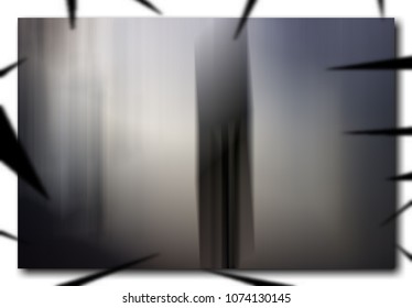 Light abstract background with black triangular stripes around the edges