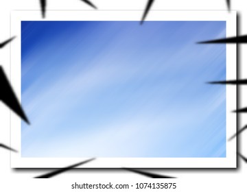 Light abstract background with black triangular stripes around the edges