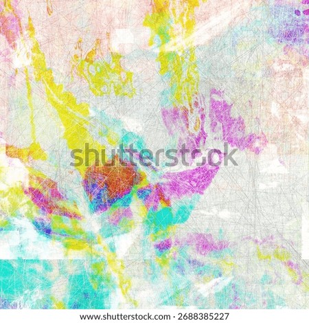 Light abstract composition dominated by white with gray and black flowing marks. The artwork has a calligraphic and ethereal quality, resembling ink strokes, smoke trails, or delicate fabric floating