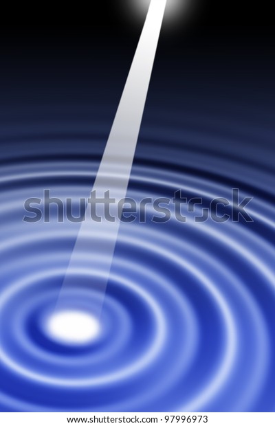 Light Beam Generated Waves On Water Stock Illustration