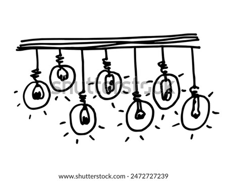 Light blub icon element hand drawn blak line doodle cartoon 
