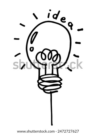 Light blub icon element hand drawn blak line doodle cartoon 