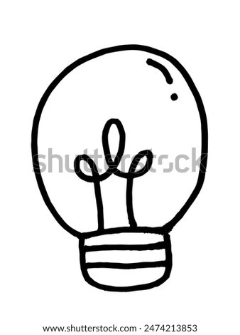 Light blub icon element hand drawn blak line doodle cartoon 