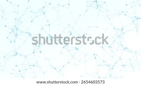 Light blue abstract network of connected dots particles and lines forming a web-like structure. Modern, tech-inspired background ideal for presentations, science, or digital communication themes