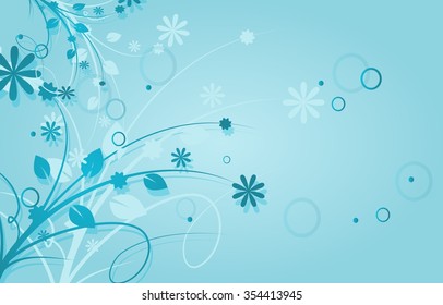 Light Blue Background With Floral Ornaments Decoration