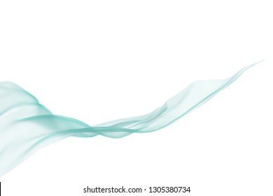 Light Blue Floating Fabric On White Background 3D Render